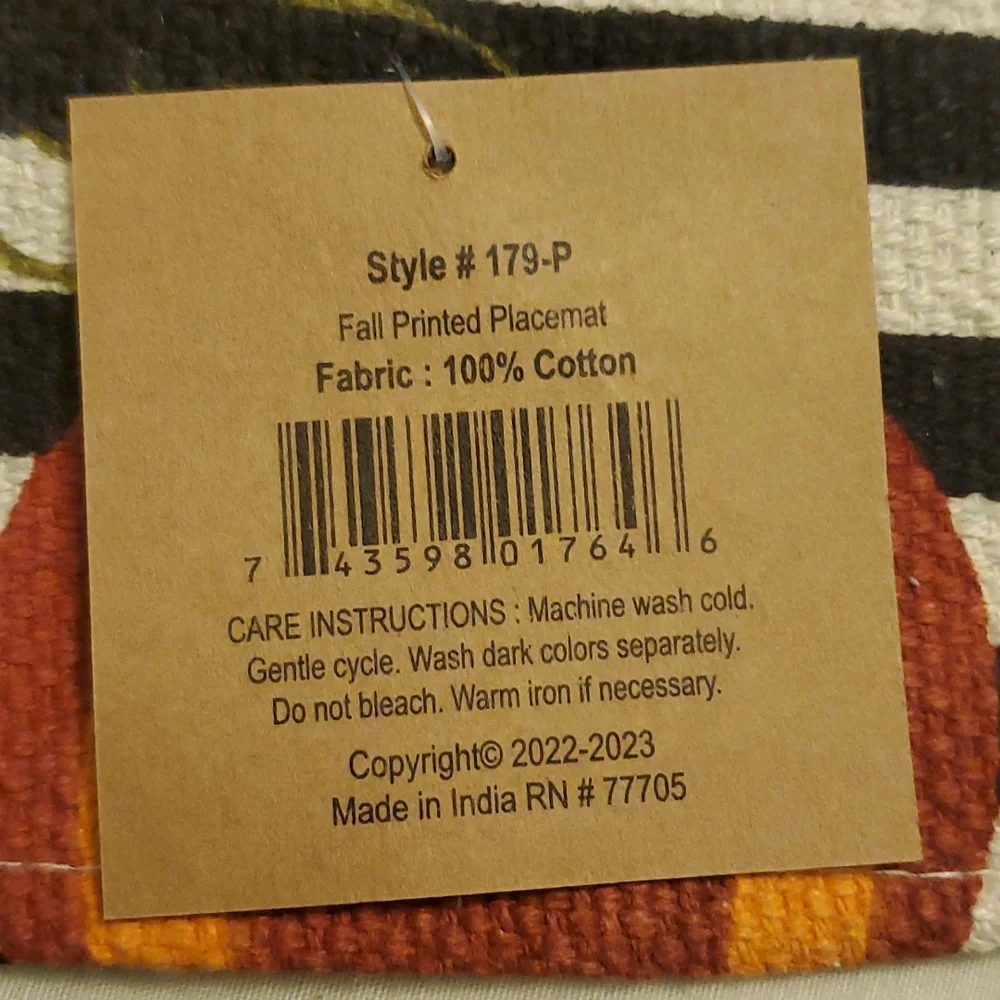 Fall Print Placements Set of 4